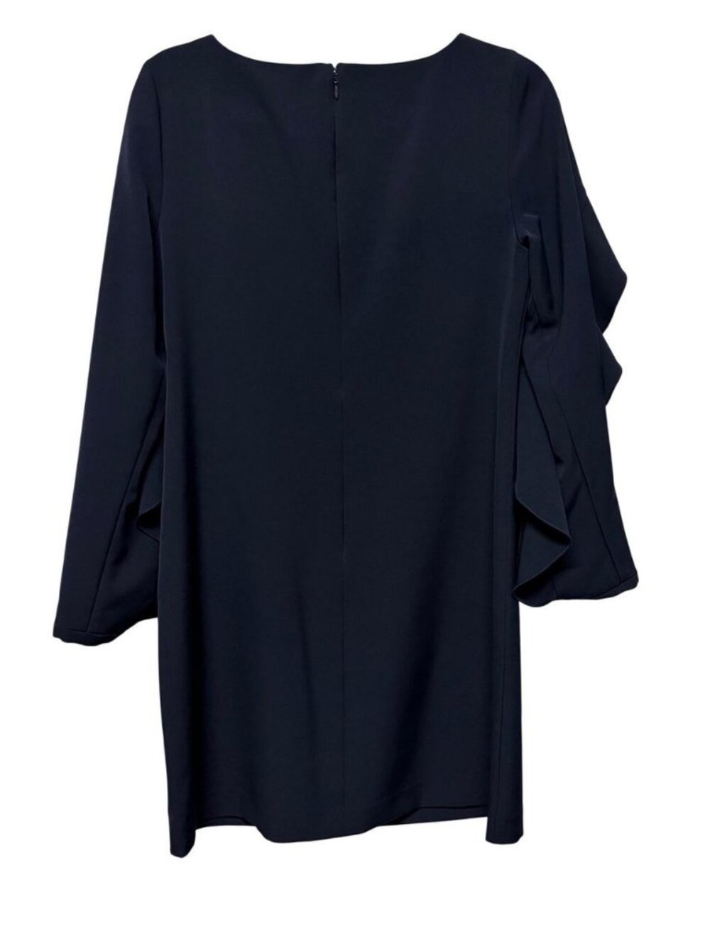 Navy Blue Ruffle Sleeve Shift